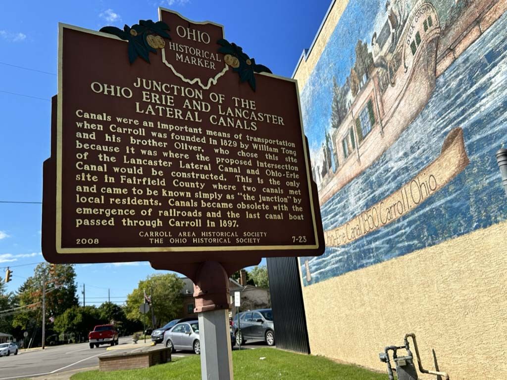 Ohio Historical Marker, Junction of the Ohio Erie and Lancaster Lateral Canals