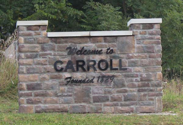 village of carroll ohio entrance village of carroll ohio signage